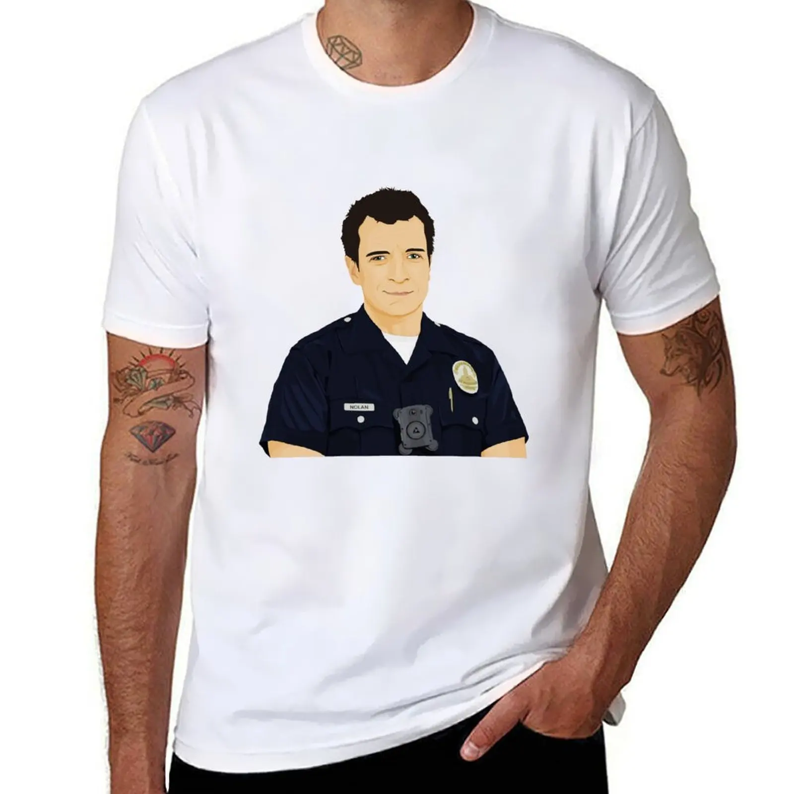 

John Nolan - S4 (detailed)| The Rookie T-Shirt man t shirts cotton cotton tshirt 100% T-Shirt
