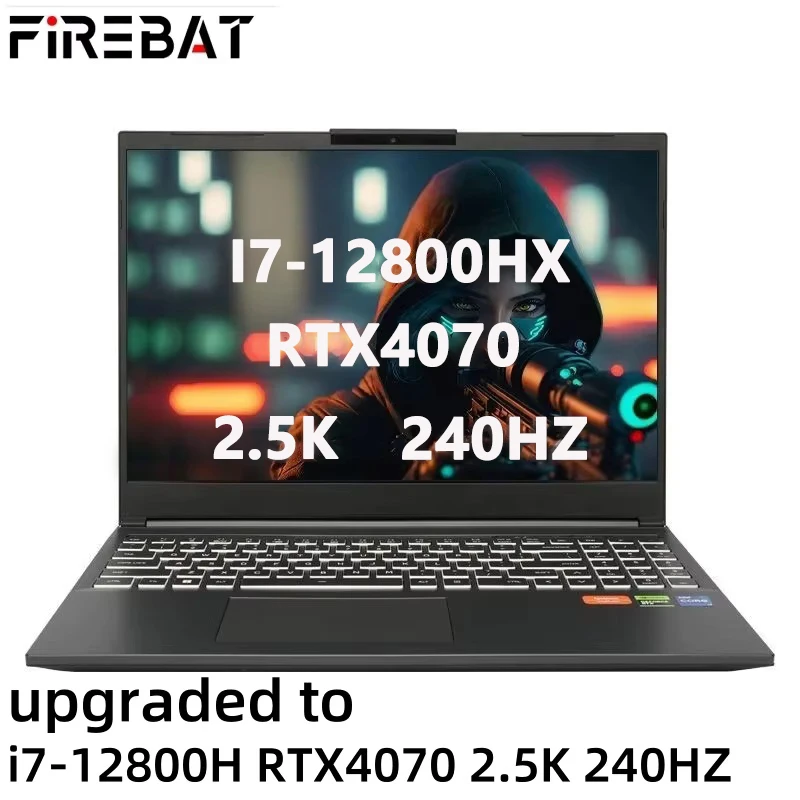 FIREBAT T6A 16 Inch Intel i7-12800HX RTX 4070 DDR5 32G RAM M.2 1TB SSD 240Hz 2.5K Wifi6 BT5.1 Gaming Gamer Notebook Laptop