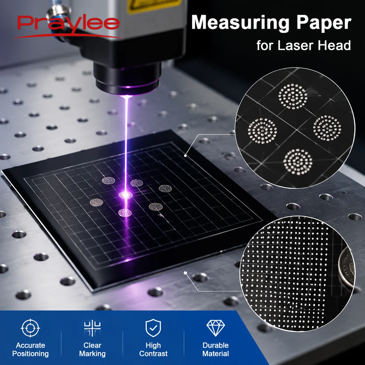 Laser Marking Test Paper Laser Engraving Calibration Paper for Fiber Laser Marking Machine Focus Power Speed Parameter Testing