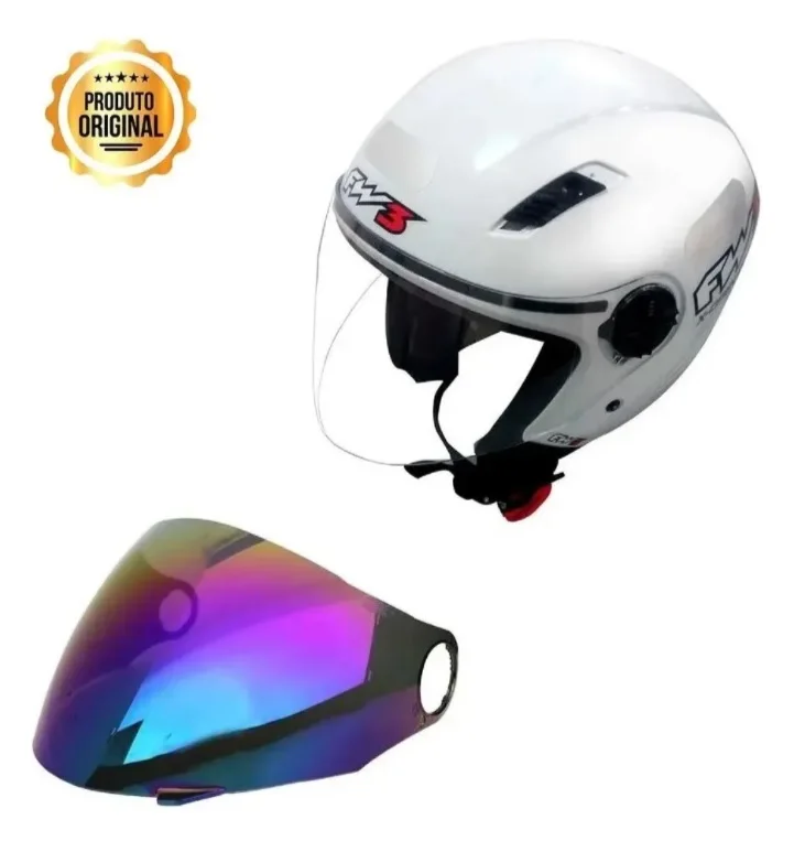 Helmet Fw3 X Open Classic White 56 + Chameleon Visor