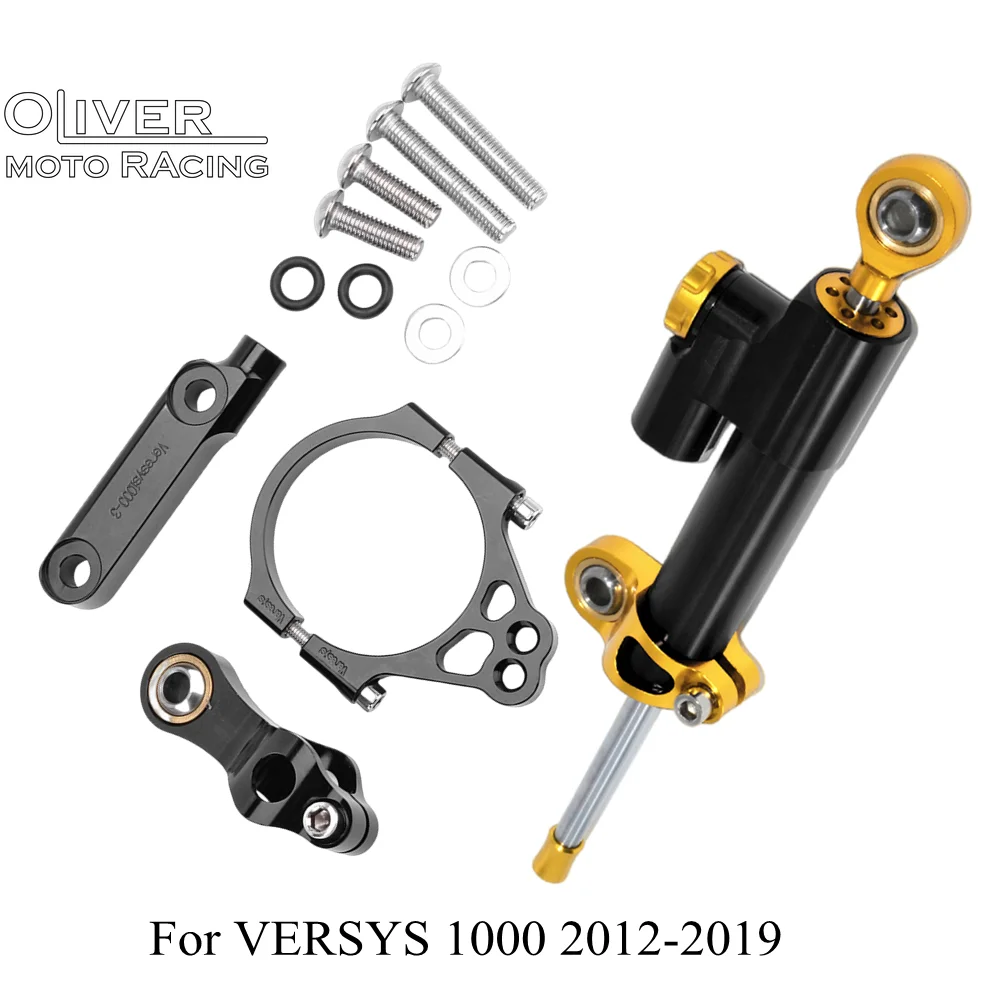 

Motorcycle Adjustable Parts Steering Damper For Kawasaki VERSYS 1000 2012-2019 2017 2018 Stabilize Dampers Bracket Mounting Kit
