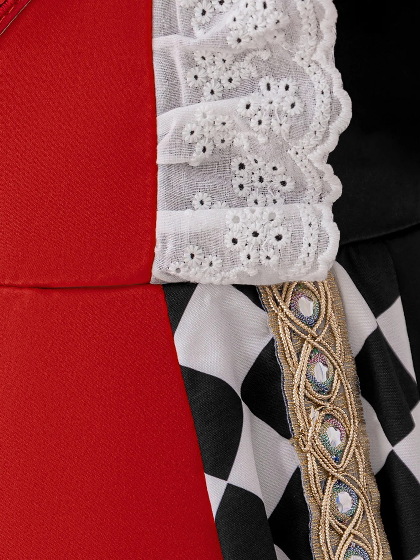Elegantes Pokerkostüm „Königin der Herzen“ für Mädchen, ideal für Hochzeiten, als Brautjungfernkleid, für Geburtstagsfeiern, als Mädchenkostüm für Weihnachten oder Halloween. – Detail 6