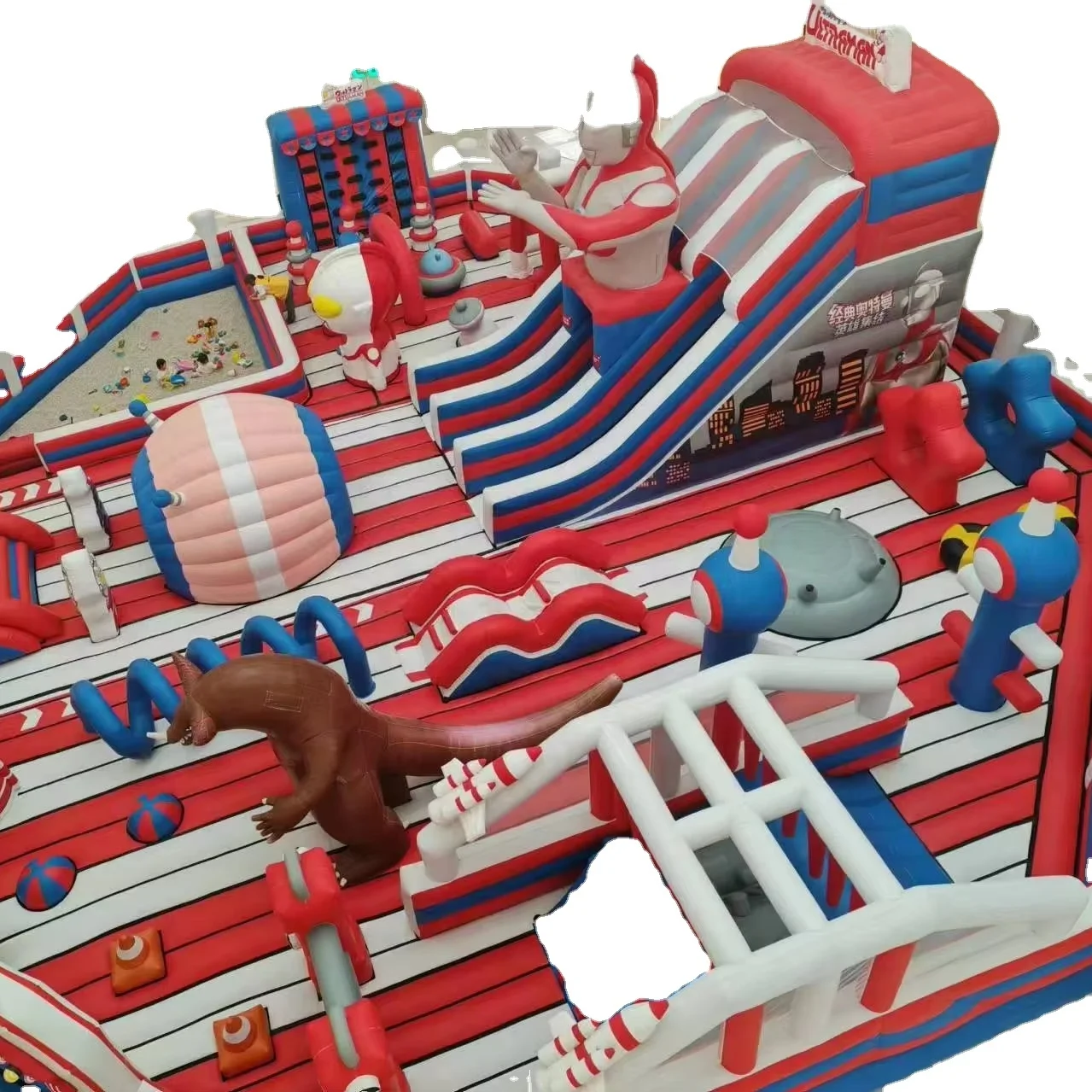 

22*20m Large Inflatable Park Slide With Frame Pool Inflatable Land Water Park With Obstacles Bouncy House Castle Combo For Kids