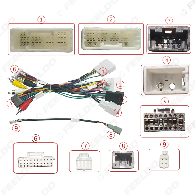 

Автомобильный аудиосистема Android 16-контактный кабель-адаптер для Toyota Camry 2018+)/Avalon (2019+)/Sienna(18-20)/Corolla(2020