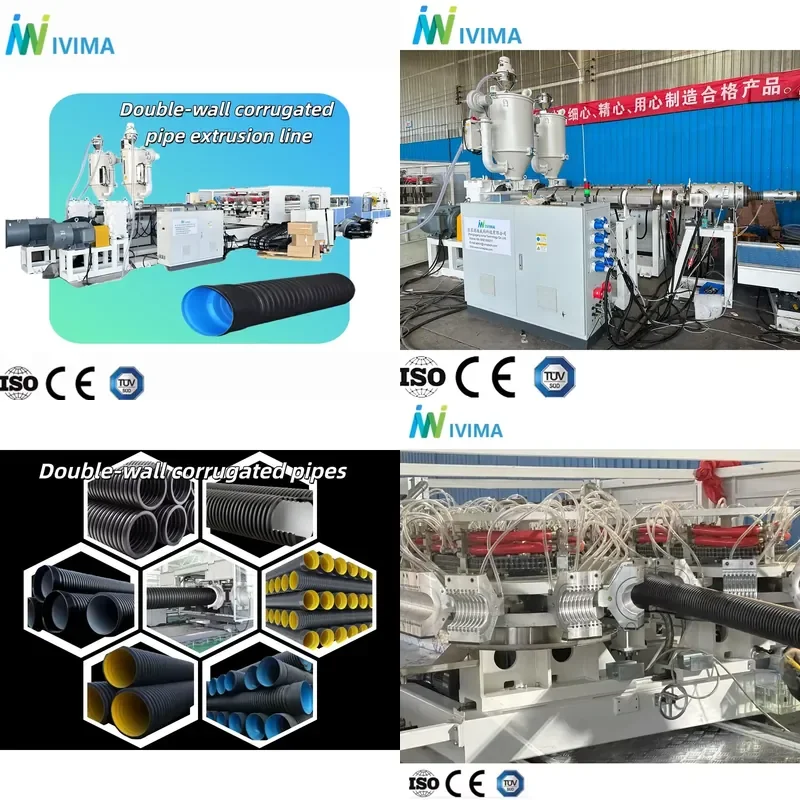 Recycling Machine 2026 High Efficiency PP/PE Double Wall Corrugated Pipe Extrusion Line for Electric Cable Protection Easy