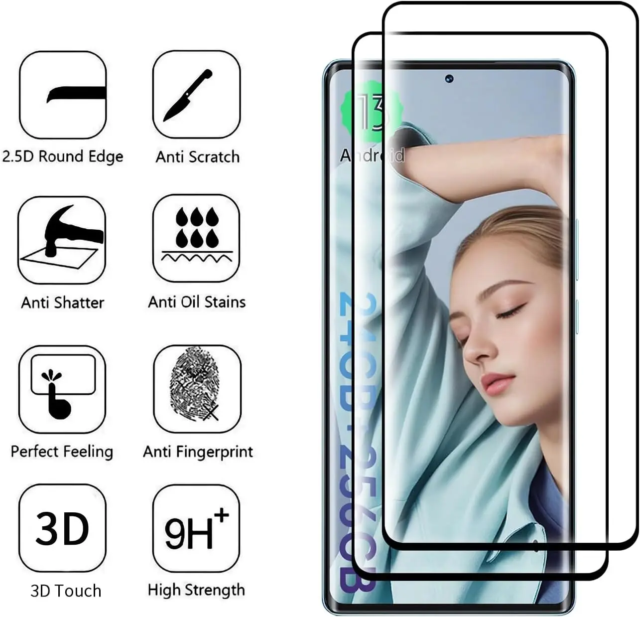 

Screen Protector For Blackview A200 Pro 2/4 pcs 9H Curved Four Sides Glue Tempered Glass