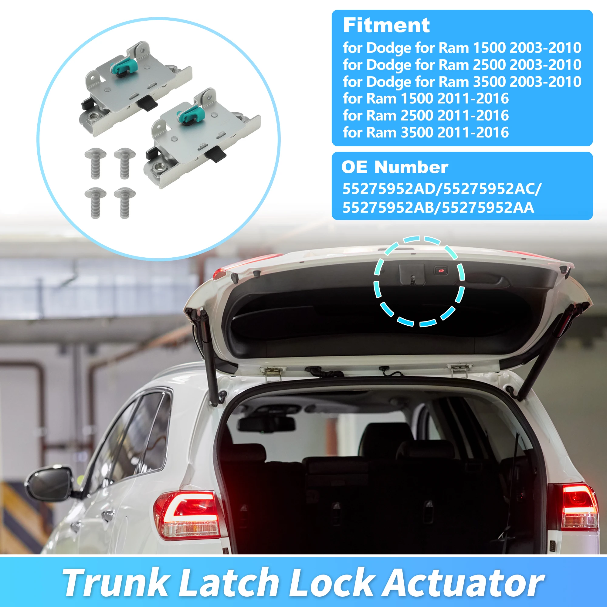 UXCELL Rear Tailgate Latch Lock for Ram 1500 2500 03-16 55275952AD