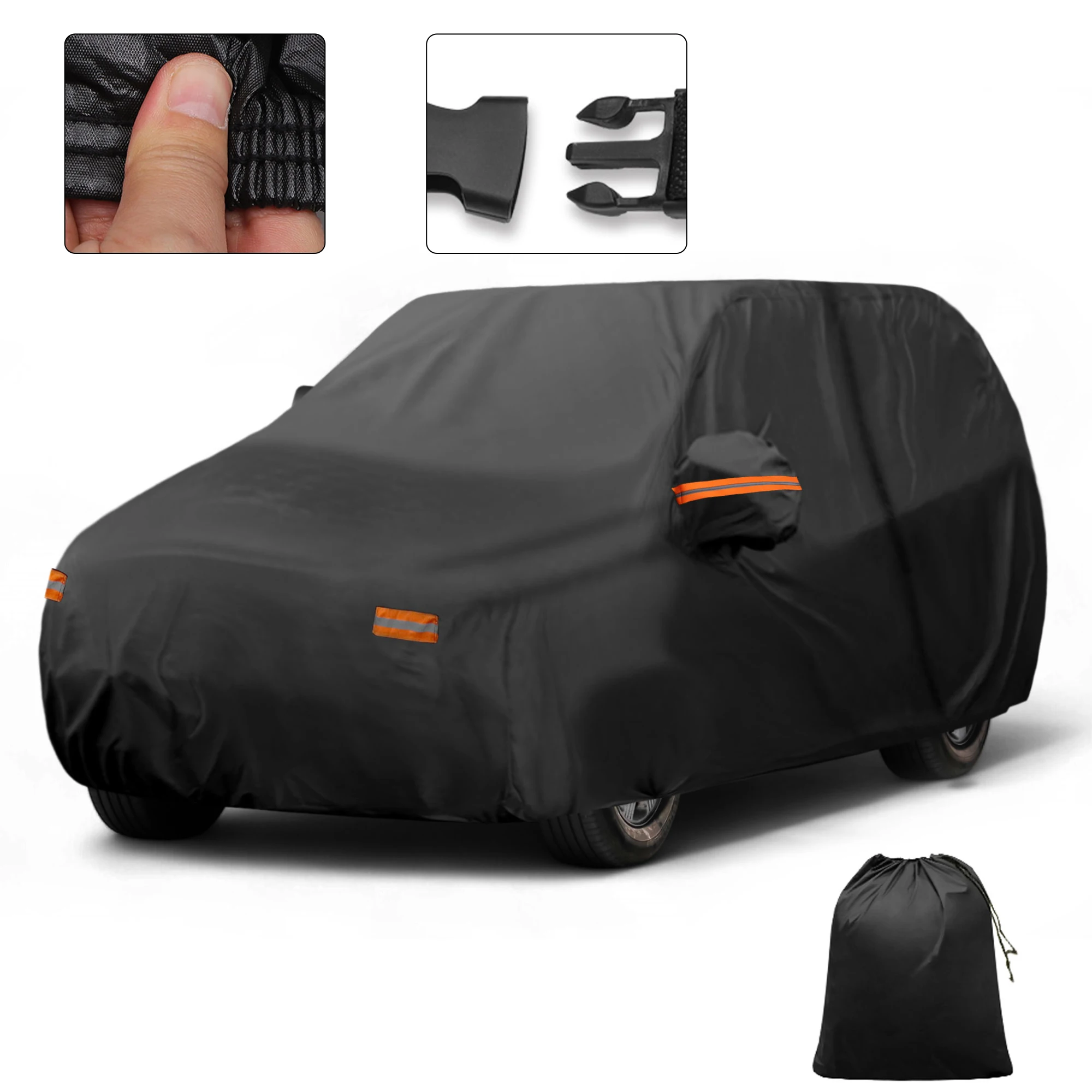 

Motoforti Car Cover Outdoor Waterproof Sun Rain Hail Protection with Left Side Door Zipper 210D-PU for Lincoln Aviator