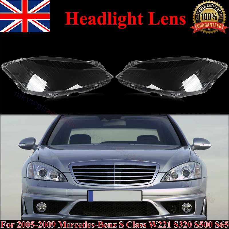 

SAIQINGSP Headlamp Lens Cover For Mercedes Benz S-Class W221 S430 S450 S500 S550 S600 S300 S350 2006-2009 Car Accessories Tools