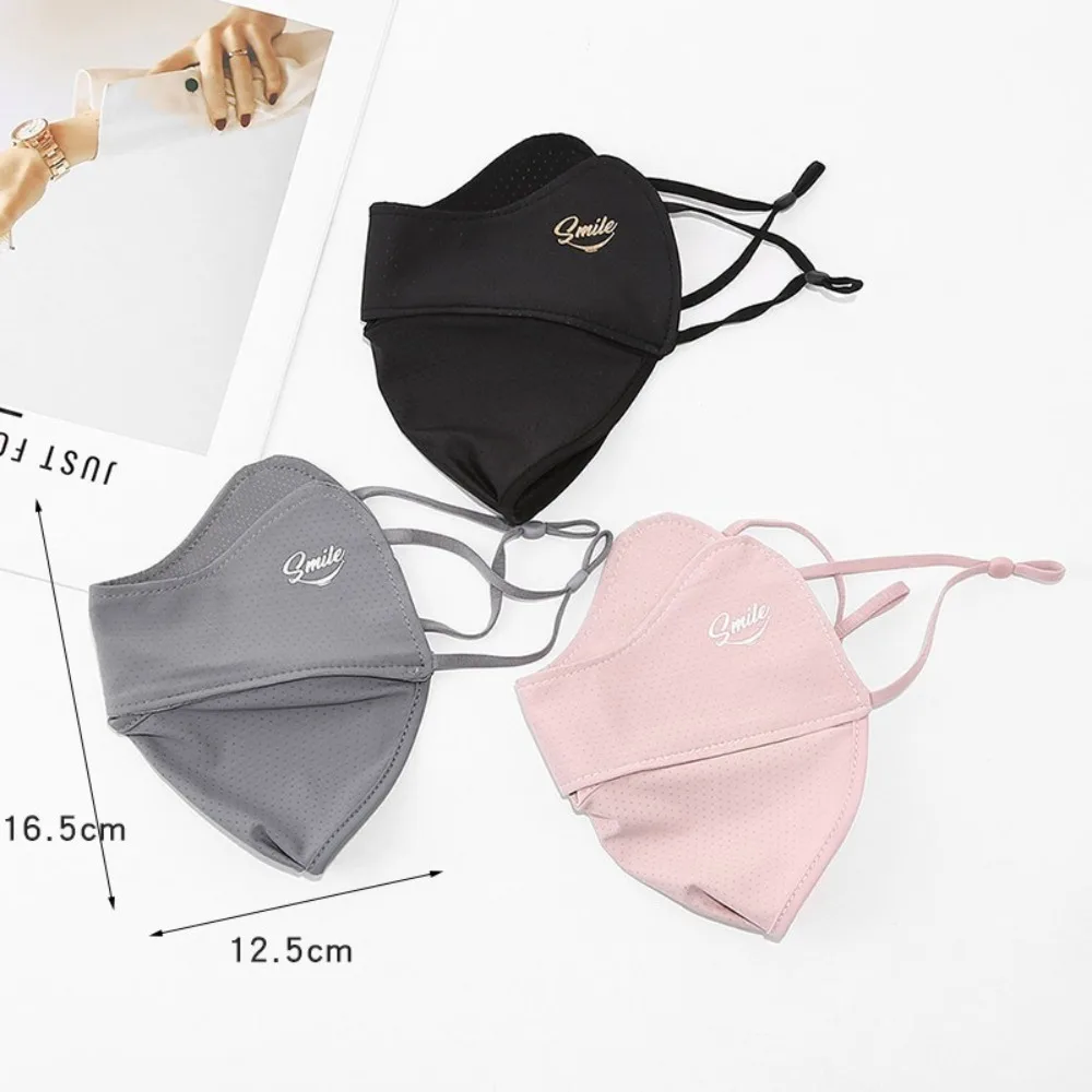 Nova máscara de seda gelo respirável anti-uv lavável protetor solar máscara de malha à prova de poeira equitação máscara facial proteger os cantos dos olhos