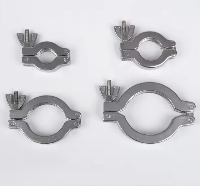 KF10-KF50 304 مشبك من الفولاذ المقاوم للصدأ الأنابيب الصحية شفة المشبك المفصلي الجناح الجوز المشابك تركيبات مركز تحمل قوس O-حلقة