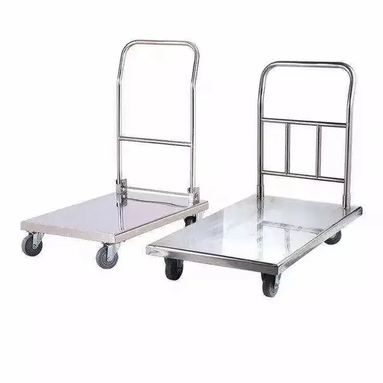 2026 201 304 Stainless Steel Hand Truck Trolley Cart Heavy Duty Load Capacity Hand Cart Platform Trolley