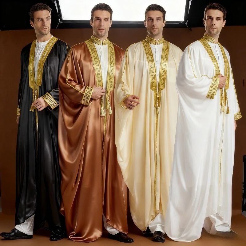 

Ид аль-фитр исламский костюм мужской марокко открытое мусульманское кимоно Türkiye Абая восточный национальный молитвенный костюм халат