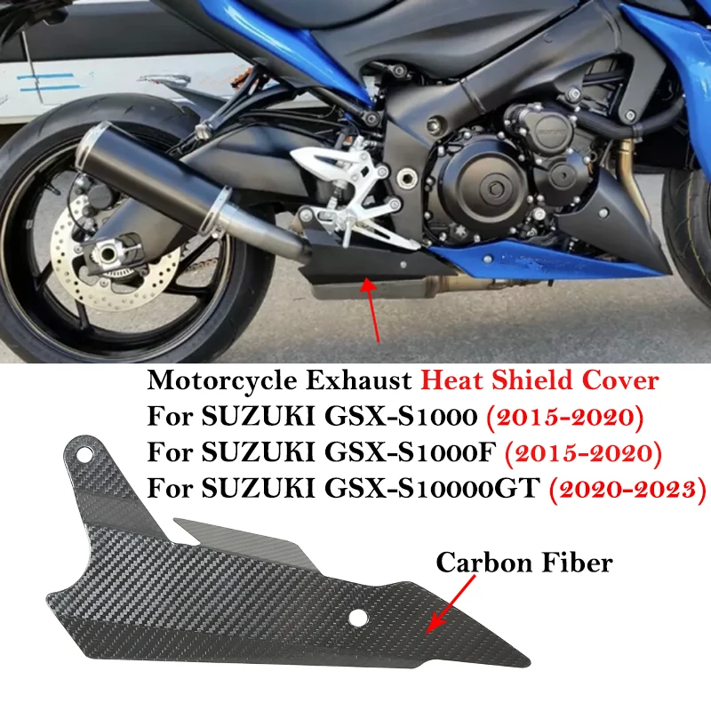 For SUZIKI GSX-S1000 GSX-S1000F GSX-S1000GT 2015 - 2023 Motorcycle Exhaust Escape Pipe Carbon Fiber Protector Heat Shield Cover