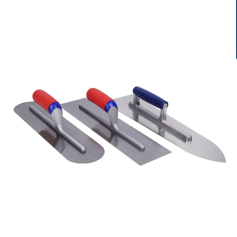 Carbon Steel Blade Plastic Handle Rounded Front Finishing Plaster Trowel Construction Concrete Spatula Tool