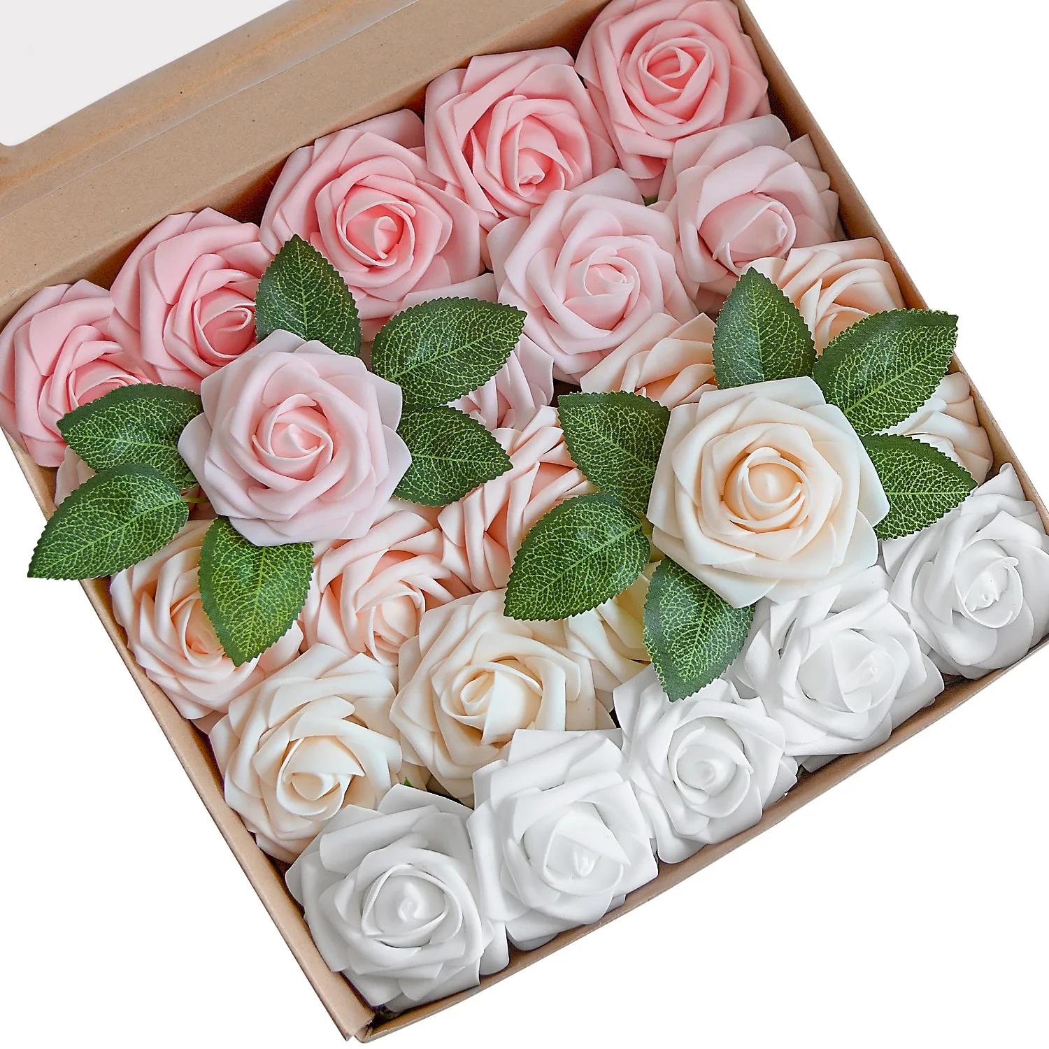 

Yannew 25pcs Artificial Foam Rose Flowers with Stems Lilac Pink for DIY Wedding Bridal Bouquets Party Table Centerpieces Decor