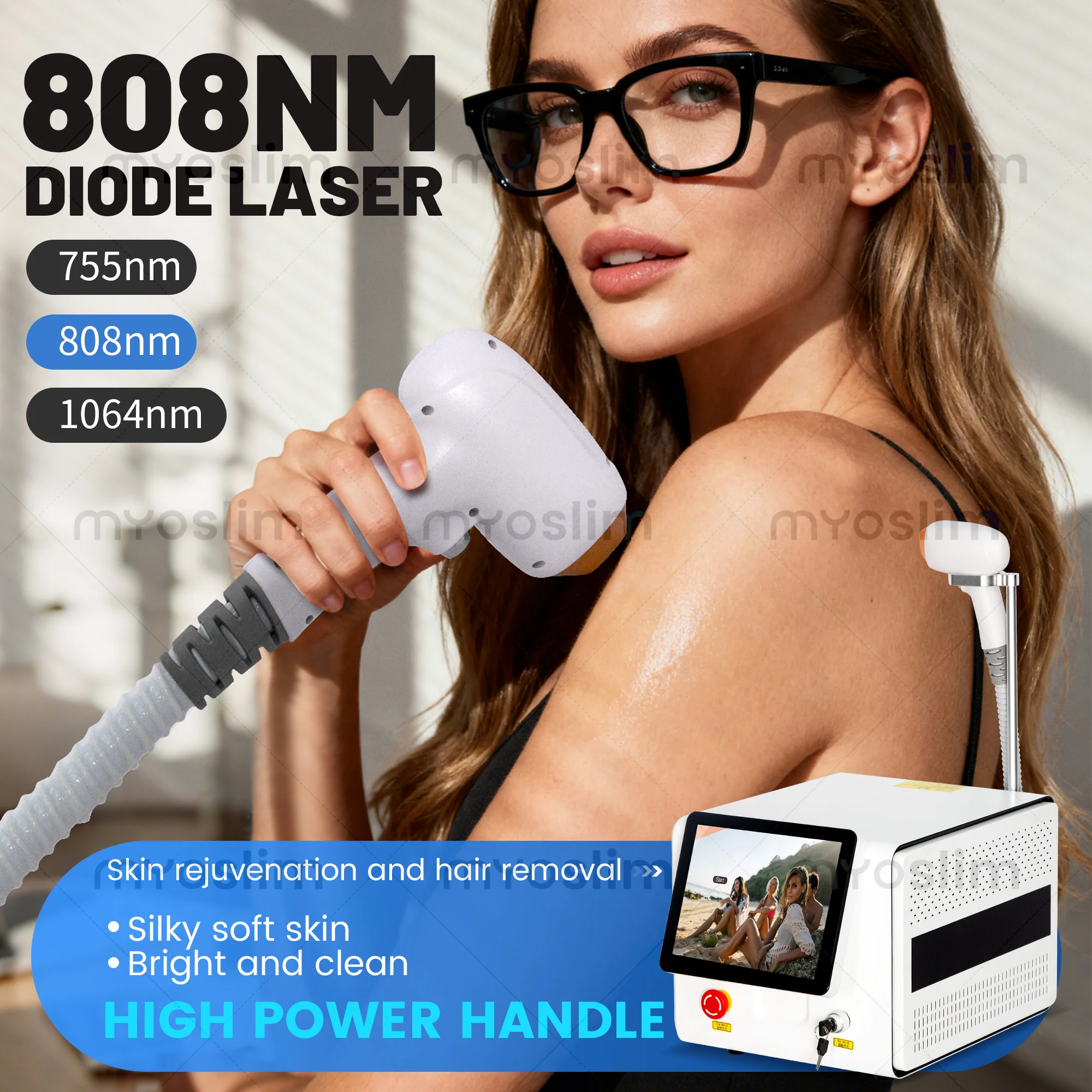 

808nm Diode Laser Hair Removal Machine 3 wave Ice Titanium Painles Permanent Alexandrite Device For Professional Salon Depilador