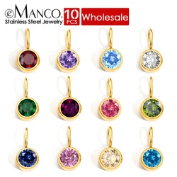 eManco 10PCS Birthstone Pendant Rhinestone Charm Month Zirconia for Making Woman Necklace Color Stone Accessories Birthday Gift