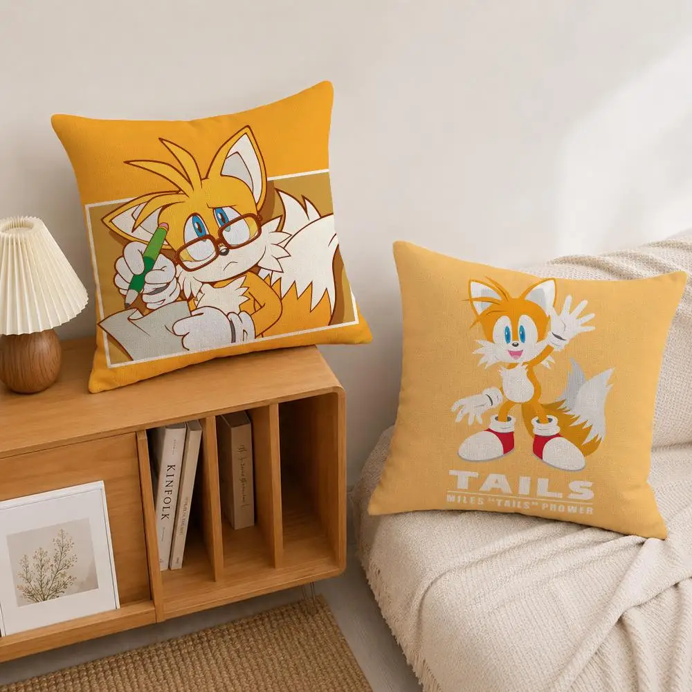 Game Tails Cushion Cover Natural Linen Pillowcase Set, All-in-One Decor for Sofa, Bedroom & Chair