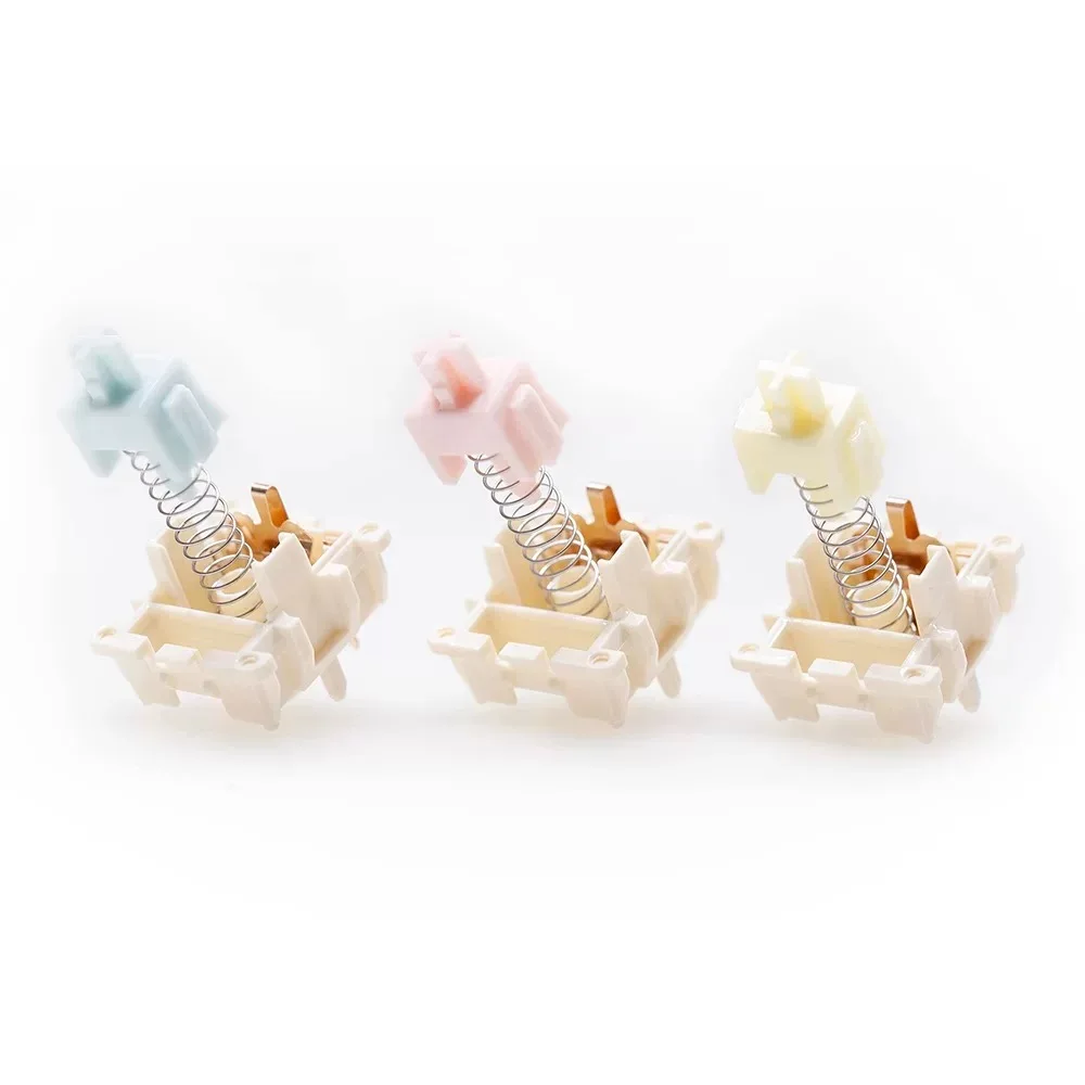 

QTUO Milk Candy Switch Linear Switch MX Stem for Gaming Mechanical Keyboard Pre Lubed PC PBT 38g 48g KOS Long Spring 5pin