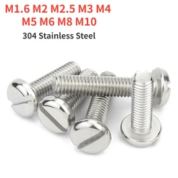 High Quality M1.6 M2 M2.5 M3 M4 M5 M6 M8 M10 304 A2 Stainless Steel GB67 Slotted Pan Head Round Head Screw Bolt length=3-60mm