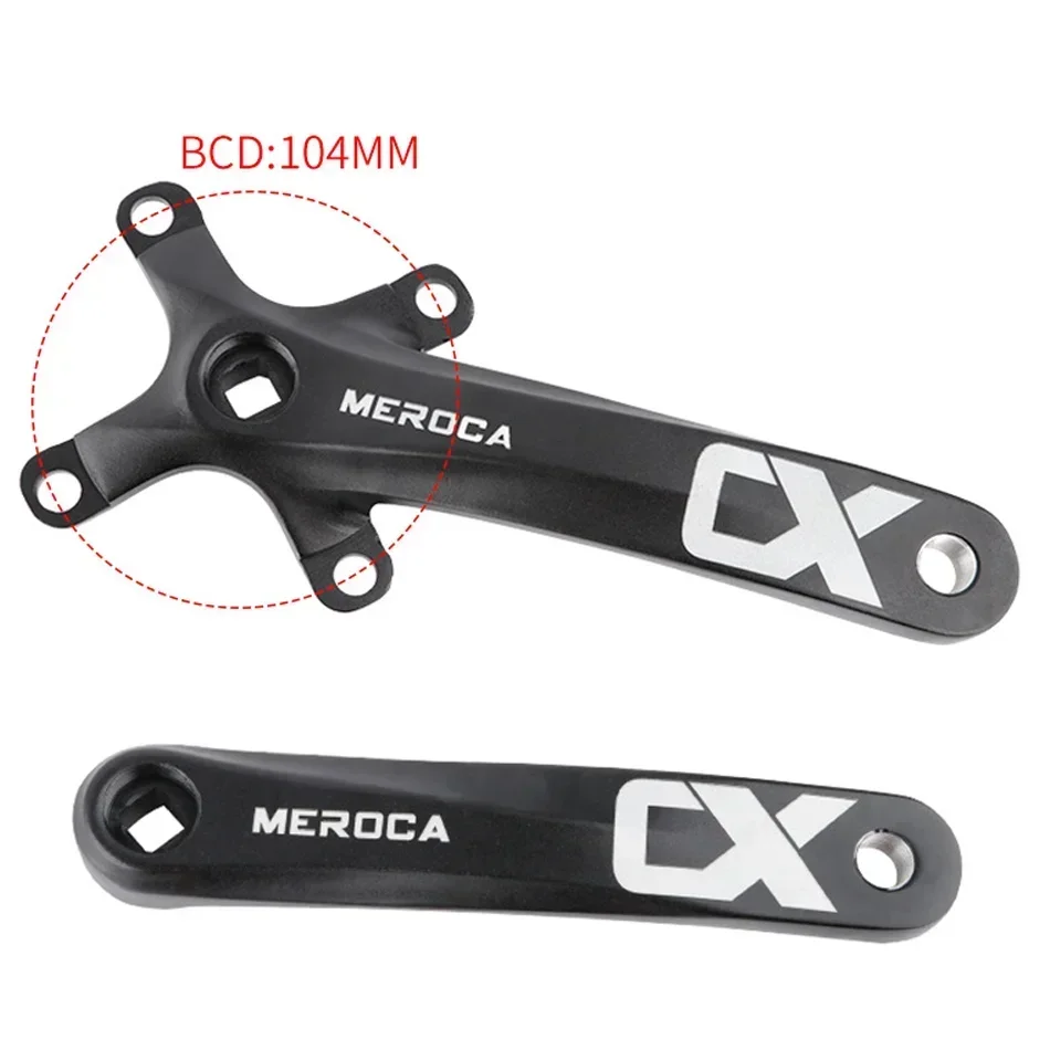 MEROCA CX Square Taper Crankset 104BCD Chainring Aluminum Alloy Forging Square Hole Mountain Bike Crank 170mm 32/34/36/38/40/42T