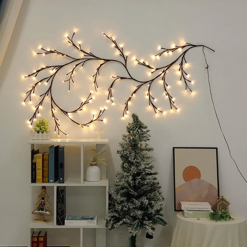 144 LED Tree Branch Rattan Lights Willow Vine Lights Warm White 8 Function Model EU Plug Without Remote Control Durable