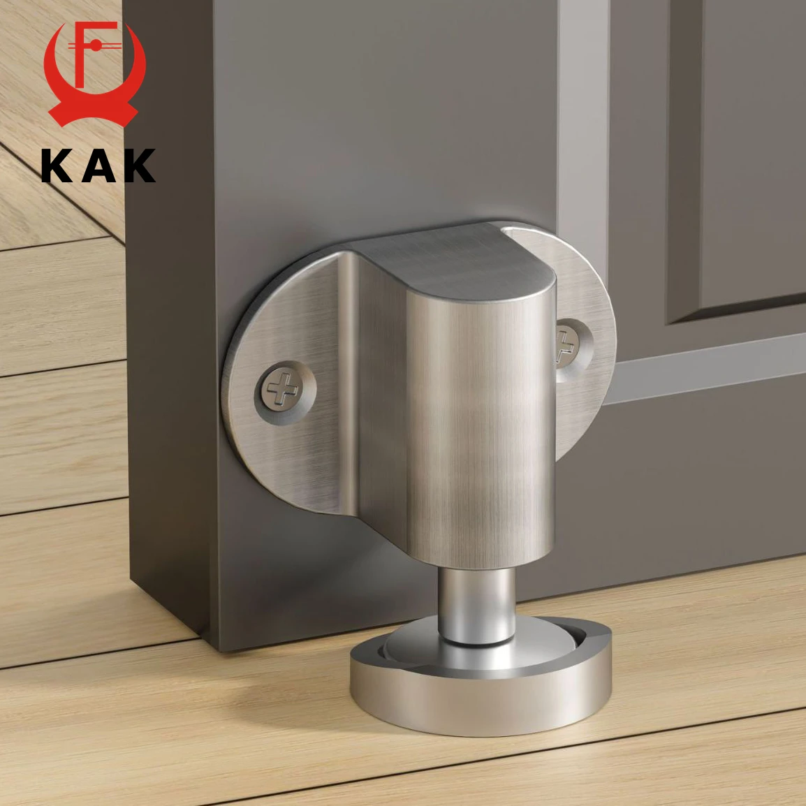 

KAK Adjustable Magnetic Door Stopper Nail-free Zinc Alloy Hidden Door Holder Anti-collision Wall Protector Stop Door Hardware