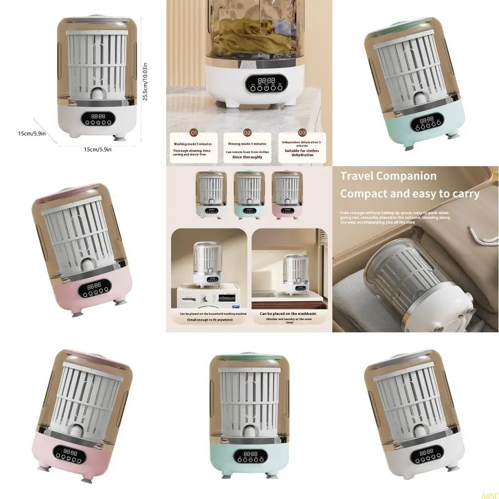 

A0NC перезаряжаемая мини-стиральная машина с беспроводной очисткой детской одежды, нижнего белья, тихий мотор, для путешествий,