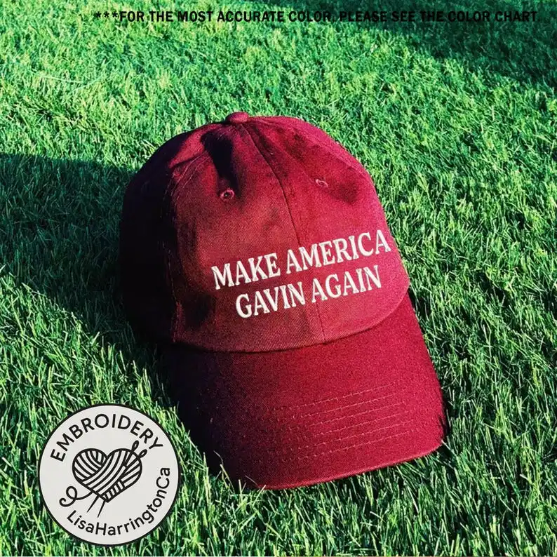 หมวกปักลาย Make America Gavin Again หมวกเบสบอลตลกๆ สไตล์ลิเบอร์เตอร์ หมวก Save Democracy หมวกพ่อ ของขวัญสำหรับการเลือกตั้งทางการเมือง