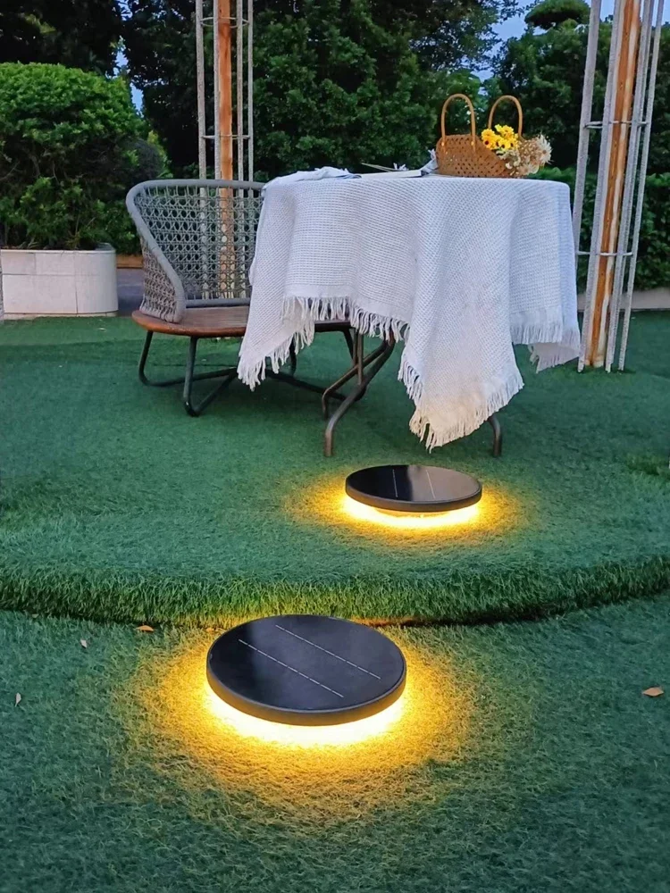 Outdoor lawn light, waterproof solar light, modern simple garden , garden landscape glass light, ground grass