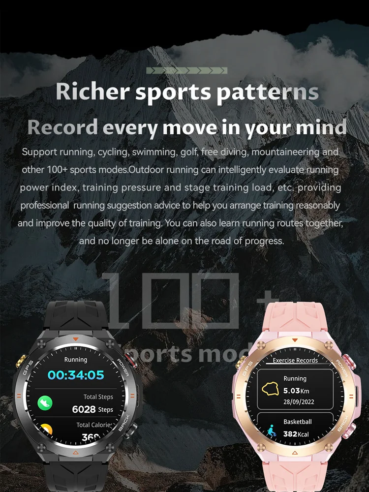 Time Owner New Smartwatch 2025 for Men With Built-in GPS for Outdoor Sports Tracking Bluetooth for Making/Answering Calls