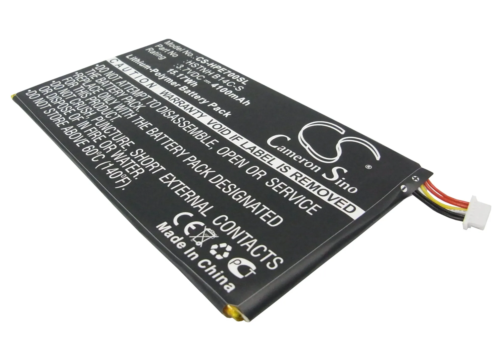 CS Replacement Battery for HP Tablet 7 1800,Slate 7 1800 Tablet,Slate 7 Voice Tab Dual Sim, PN:HSTNH B14C-S 4100mAh / 15.17Wh