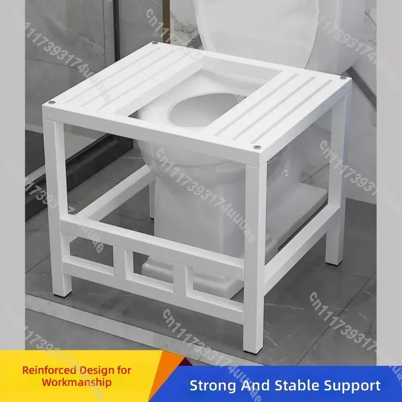 Dual Purpose Squat and Sit Toilet Stool Convert Sitting Toilet to Squat Pit Foot Step Stool for Bathroom