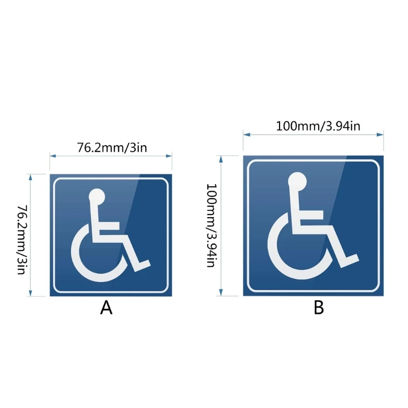10Pcs Handicap / Disabled Wheelchair Accessible Sign Sticker 3\'\'/4\'\' Durable Self Adhesive Scratch Resistant Waterproof Dropship