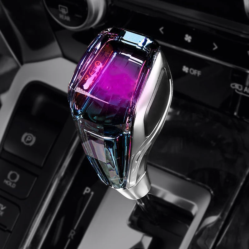 Car Modification LED Luminescent Crystal Gear Shift Head Camry Highlander Seven Color Universal Gear Lever Head Car accessories