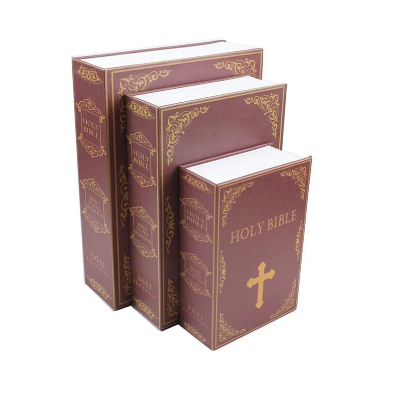 Bible Book Piggy Bank Storage Box Password Catholic Orthodox Church Utensils Home Decor Christ Gift