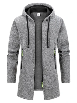 New Streetwear Men's Long Sleeve Sweatshirts for Men Zipper Hooded Oversize Winter Warm Jacket Coat Outdoor Tracksuit Men 6