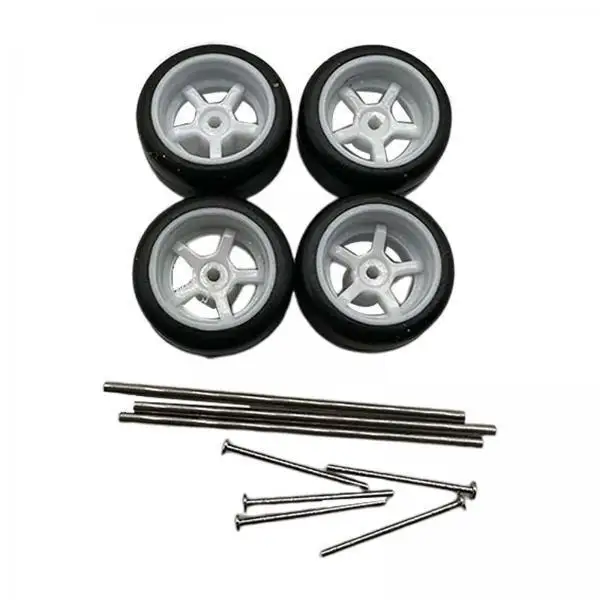 RC Wheels and Tires Set Plastic Metal Model Spare Parts Easy Installation for Hobby Grade RC Car