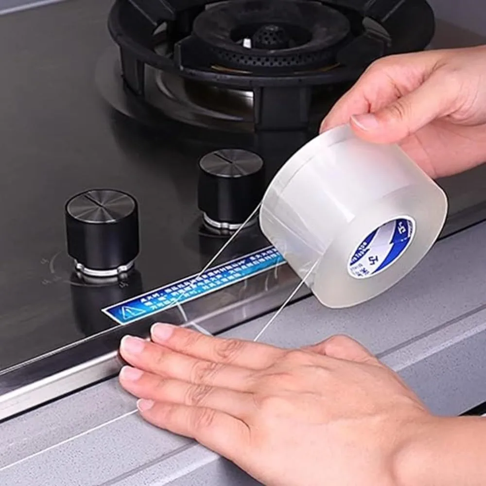 Caulk Tape, Waterproof Self-Adhesive Nano Insulation Tape for Window Weather Sealing, Kitchen Countertop, Bathroom & Toilet