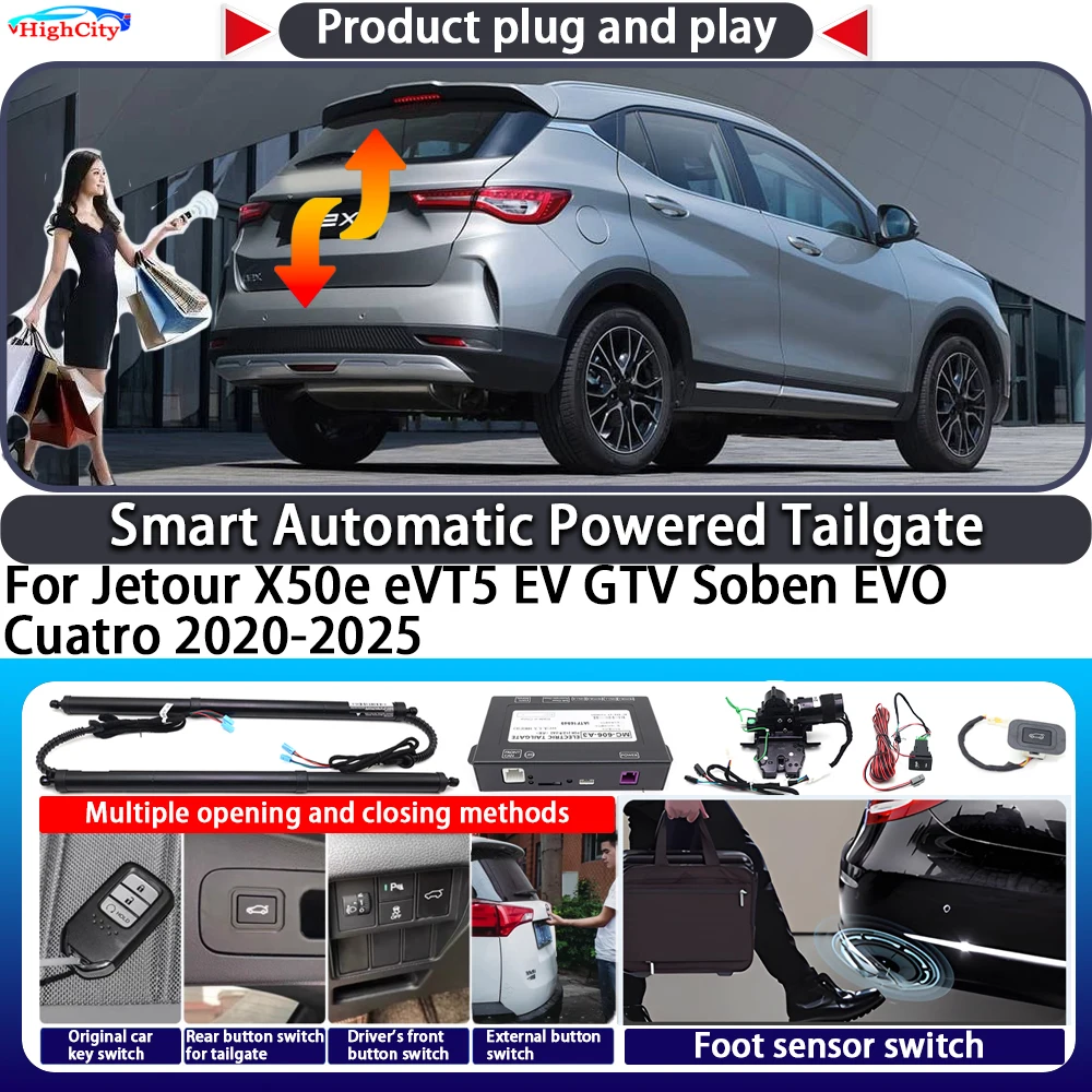 

For Jetour X50e eVT5 EV GTV Soben EVO Cuatro 2020-2025 Smart Automatic Powered Tailgate Key Close Kit Electric Power Tailgate