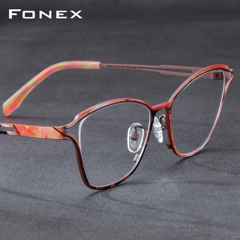 Titanium Eyeglasses Frame Women Brand Design Retro Cat Eye Glasses Fashion Ultralight Vintage Japanese Cateye Eyewear 85922