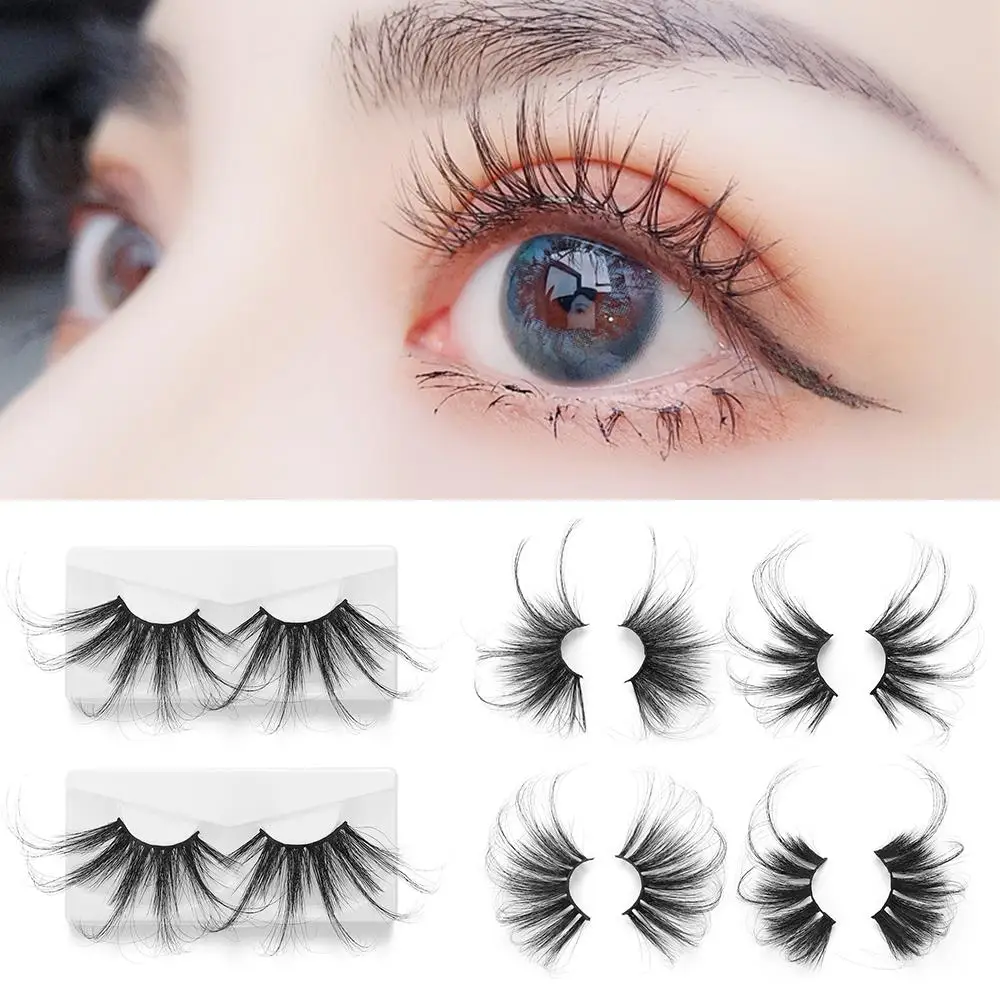 1Pair 70mm 3D Mink False Eyelashes Super Long Fluffy Messy Criss-cross Dramatic Fake Eyelashes Handmade Eye Makeup Tools