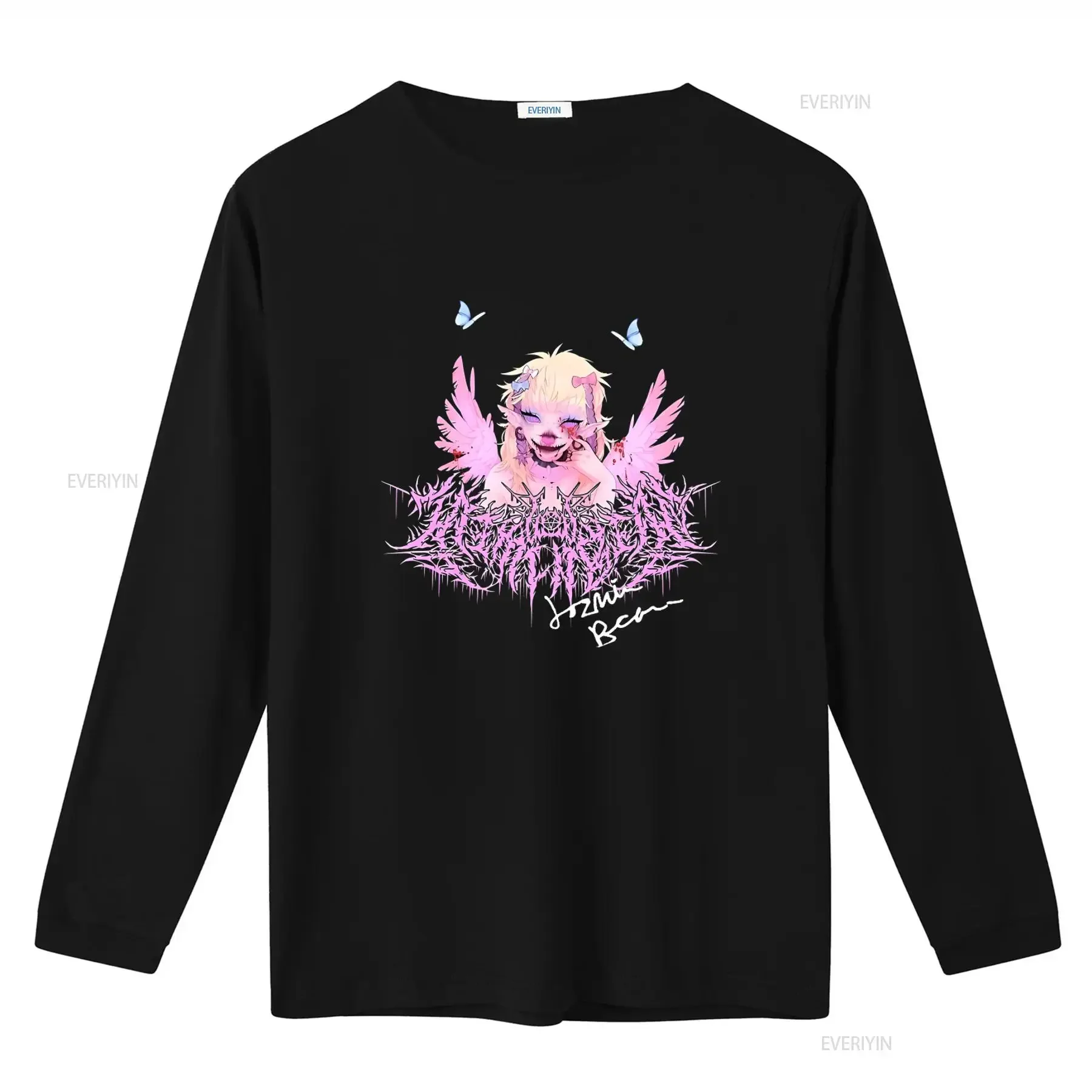 New Jazmin Bean Gothic Angel Wings Blood T Shirt Black Cotton Full Size S 3XL for Fans vintage Washed Versatile Comfortable