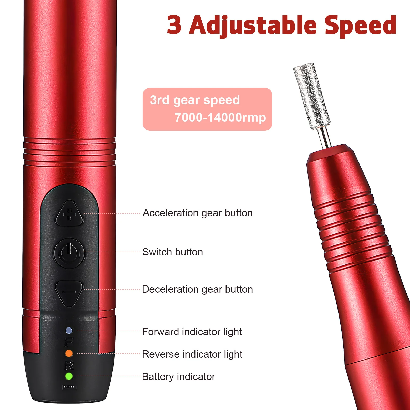 

Набор электрических пилок для ногтей: стильный, удобный, долговечный, многофункциональный, портативный аппарат для маникюра для домашнего и салонного использования