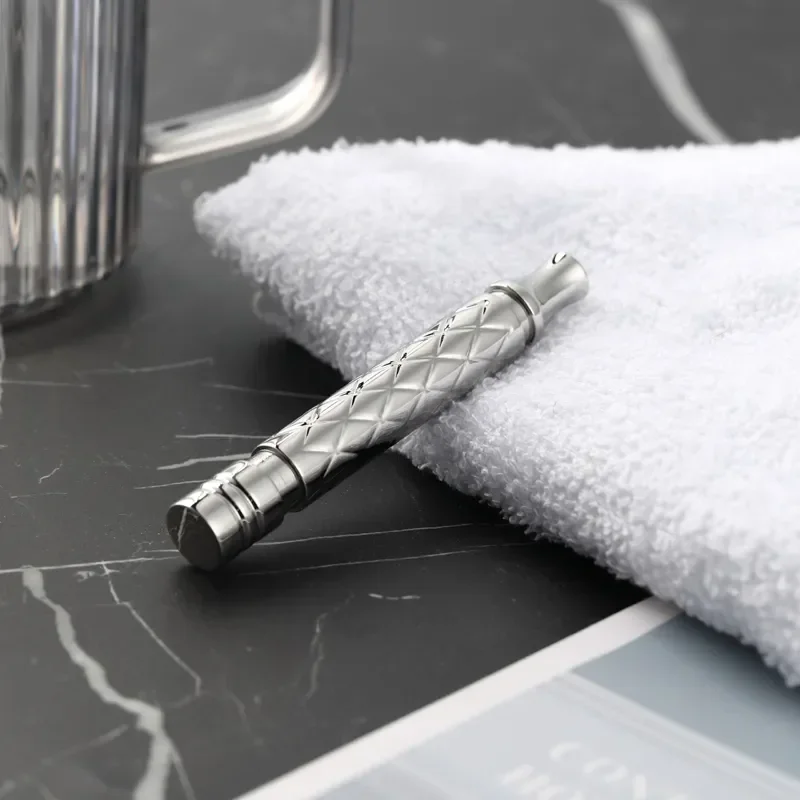 YAQI Harlequin Polished 303 Stainless Steel Men Safety Razor Handle 86MM Length And 12MM Diameter Professional Razor Handle