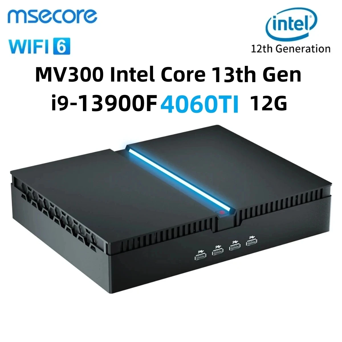 

Msecore Mini Gaming PC 13th Gen Core I9-13900F10 Cores RTX4060Ti Desktop Computer 64G DDR5 RAM 2T PCIE 4.0 SSD WiFi 6E BT5.3