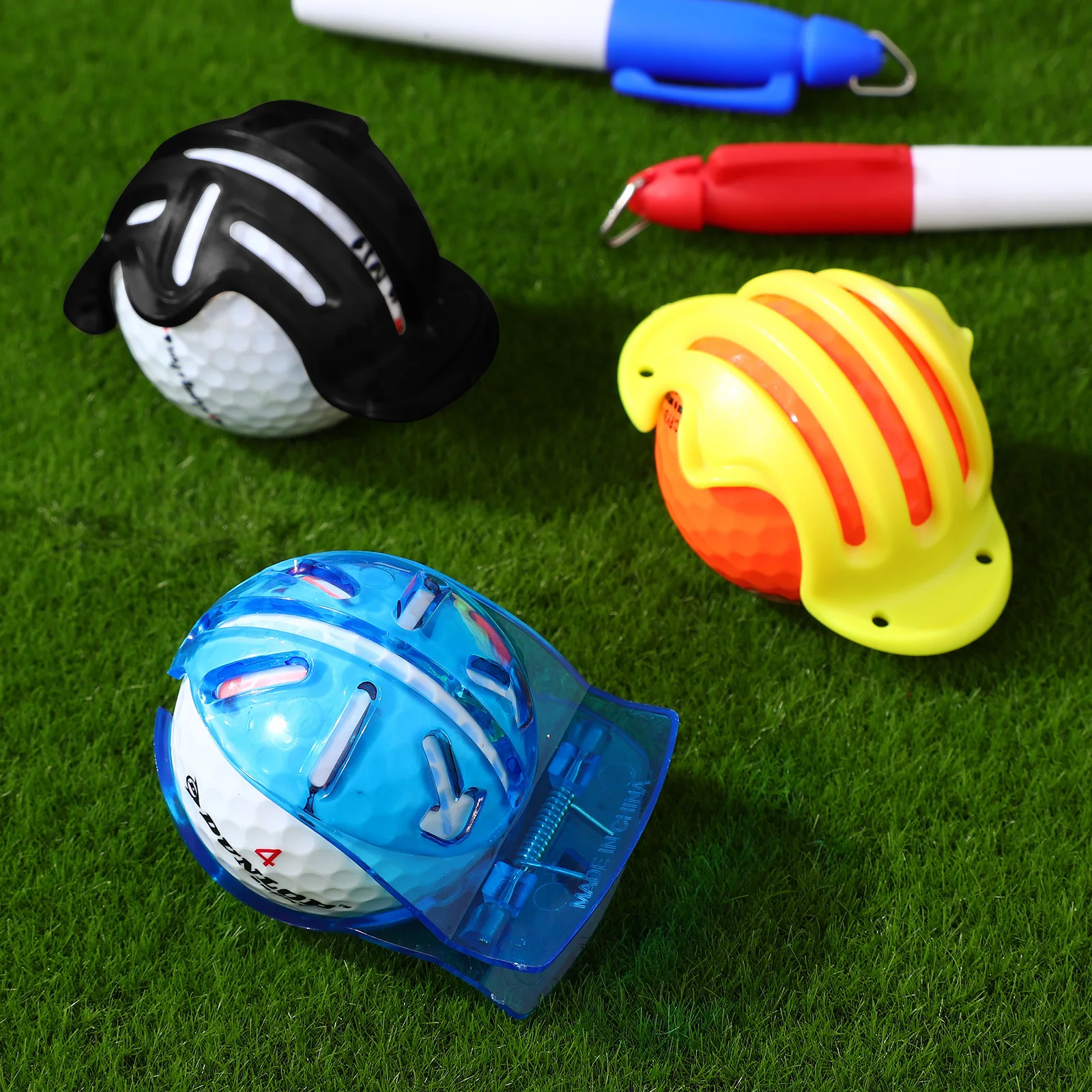 1 مجموعة أدوات تحديد الجولف مجموعة علامات الكرة تصميم متعدد الألوان الزاهية سهلة الاستخدام طويلة الأمد تحسين دقة التأرجح الملحقات #6