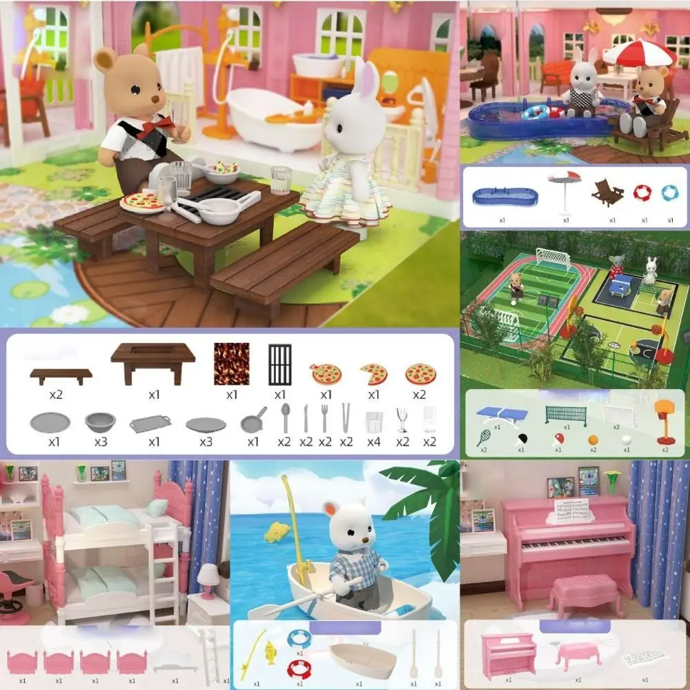 Cartoon Piano ABS Stadium Set Kids Gift DIY Furniture Set Simulation Furniture Dollhouse Furniture Toy Miniature Furniture Toy