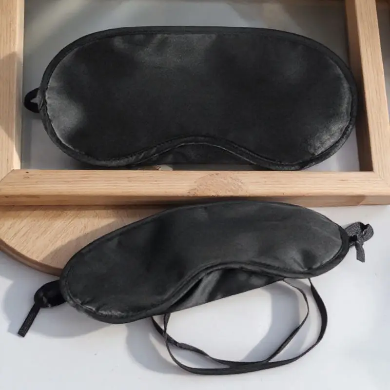 

10Pcs Sleep Eye Mask Polyester Black Lightweight Soft Washable Travel Eyepatch Sleep Rest Aid Blindfold Blindfold